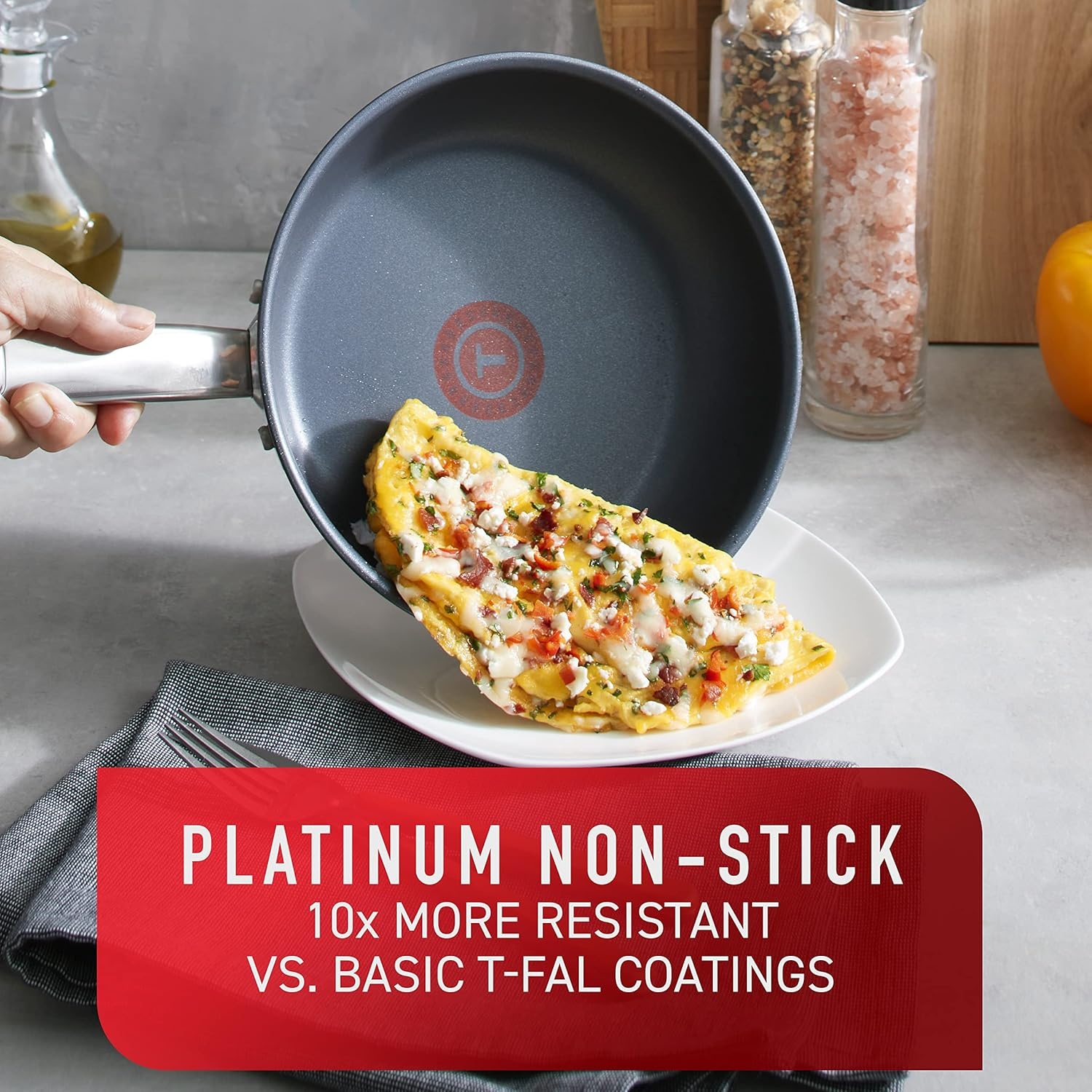 image:imageTFal Preserve Ceramic Nonstick Frying Pan Skillet 12inch Oven Broiler Safe up to 350F Cookware InoCeram Glide Technology Frying Pan Skillet Pots amp Pans BeigeSilver