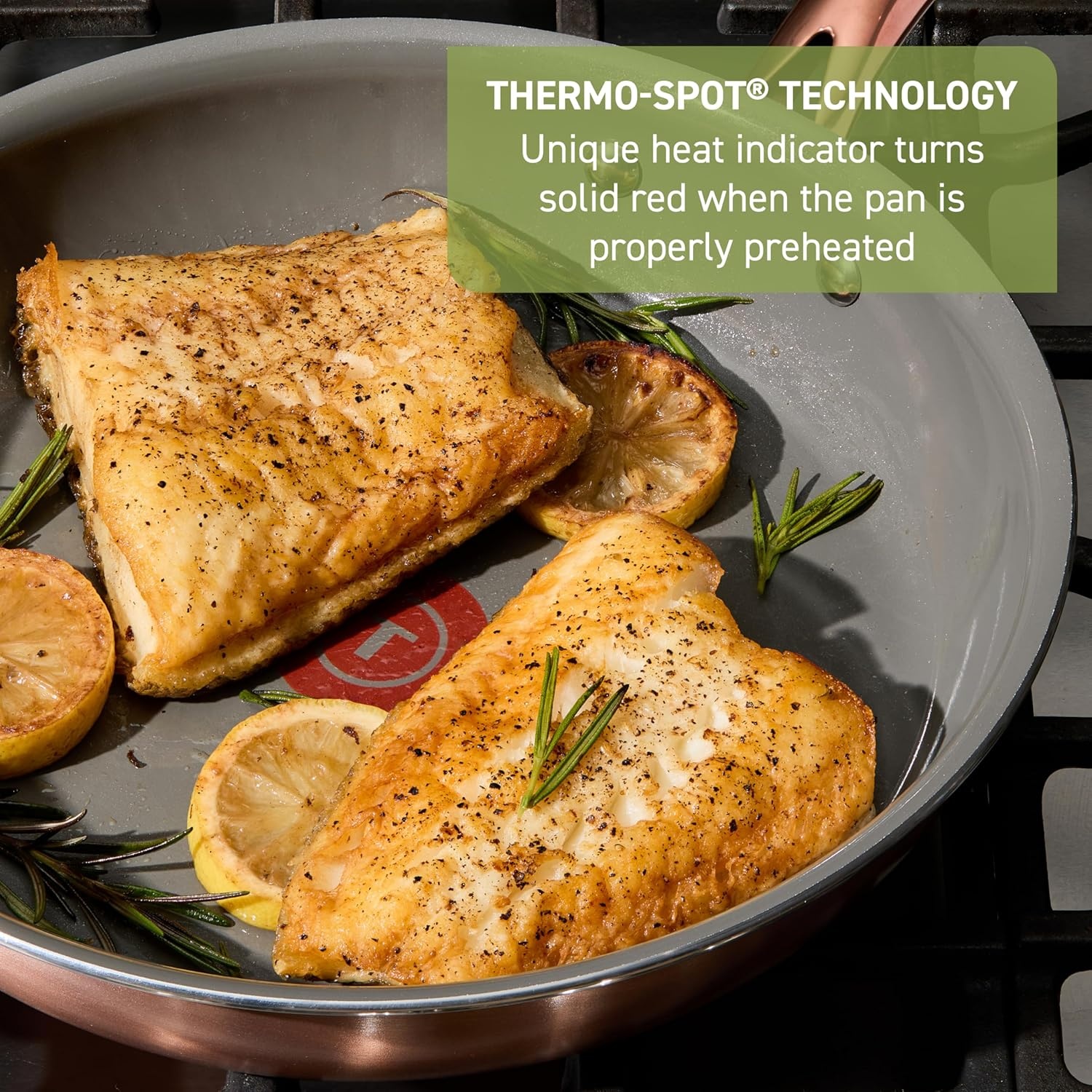 image:imageTFal Preserve Ceramic Nonstick Frying Pan Skillet 12inch Oven Broiler Safe up to 350F Cookware InoCeram Glide Technology Frying Pan Skillet Pots amp Pans BeigeRose Gold