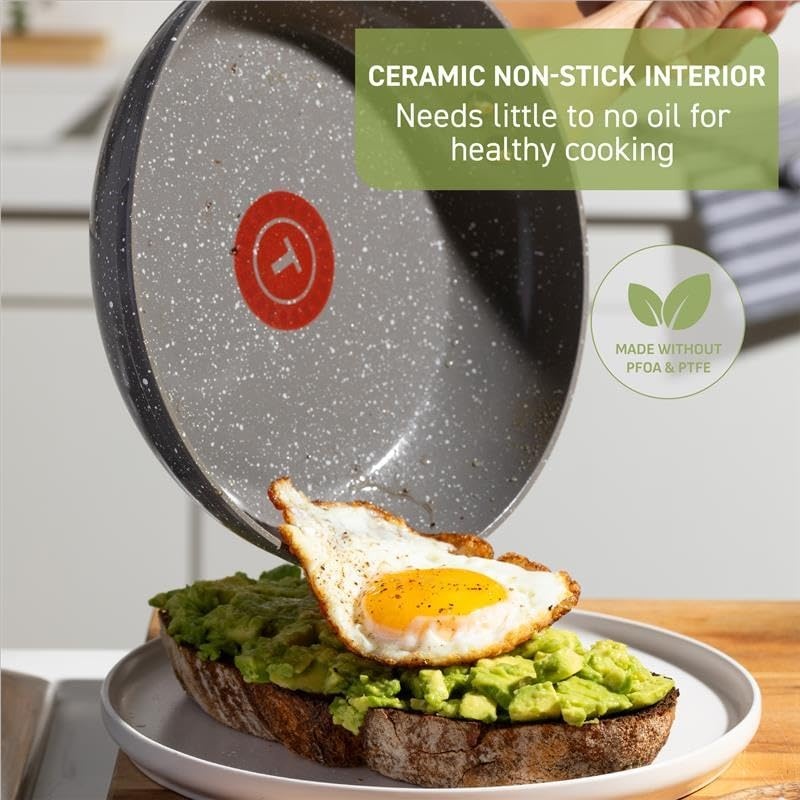 image:imageTFal Preserve Ceramic Nonstick Frying Pan Skillet 12inch Oven Broiler Safe up to 350F Cookware InoCeram Glide Technology Frying Pan Skillet Pots amp Pans BeigeGranite
