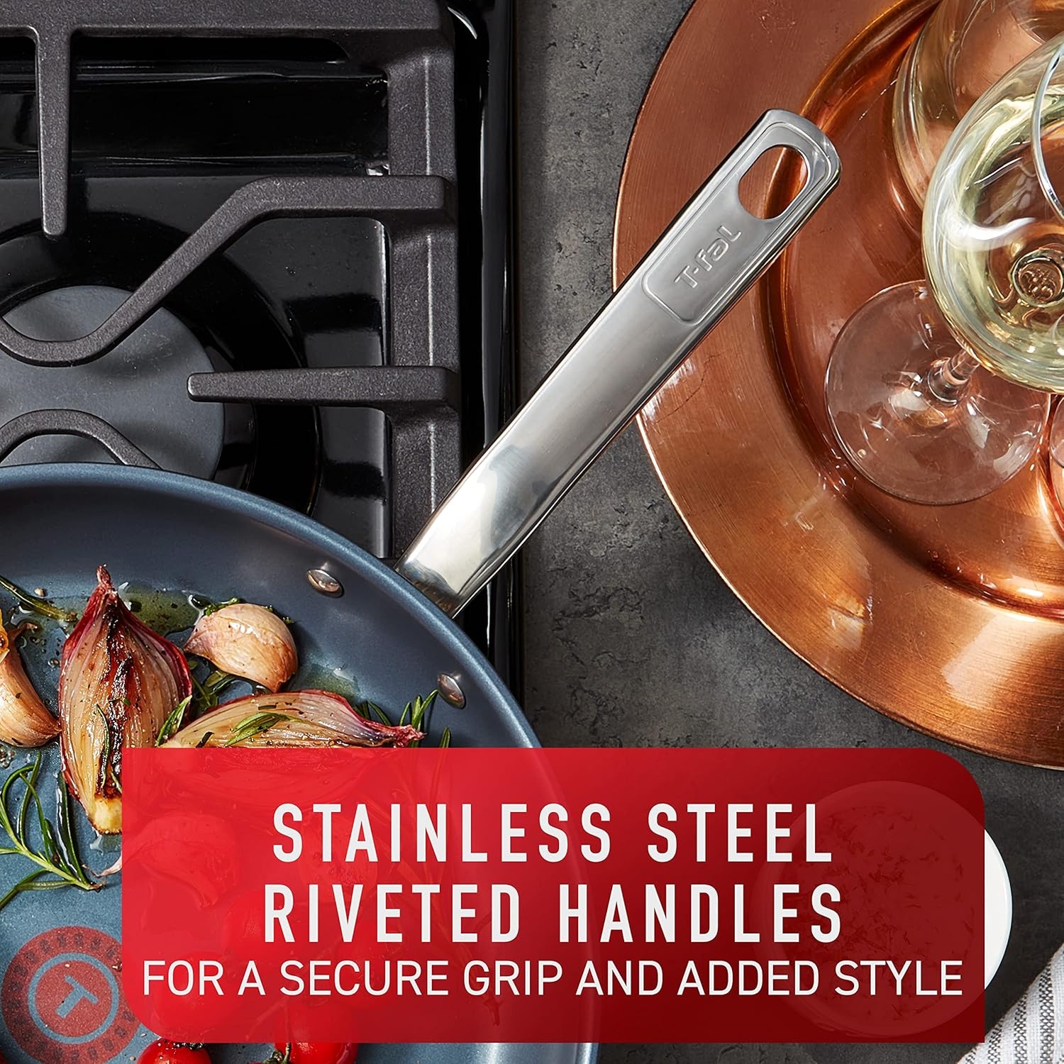 image:imageTFal Preserve Ceramic Nonstick Frying Pan Skillet 12inch Oven Broiler Safe up to 350F Cookware InoCeram Glide Technology Frying Pan Skillet Pots amp Pans BeigeSilver