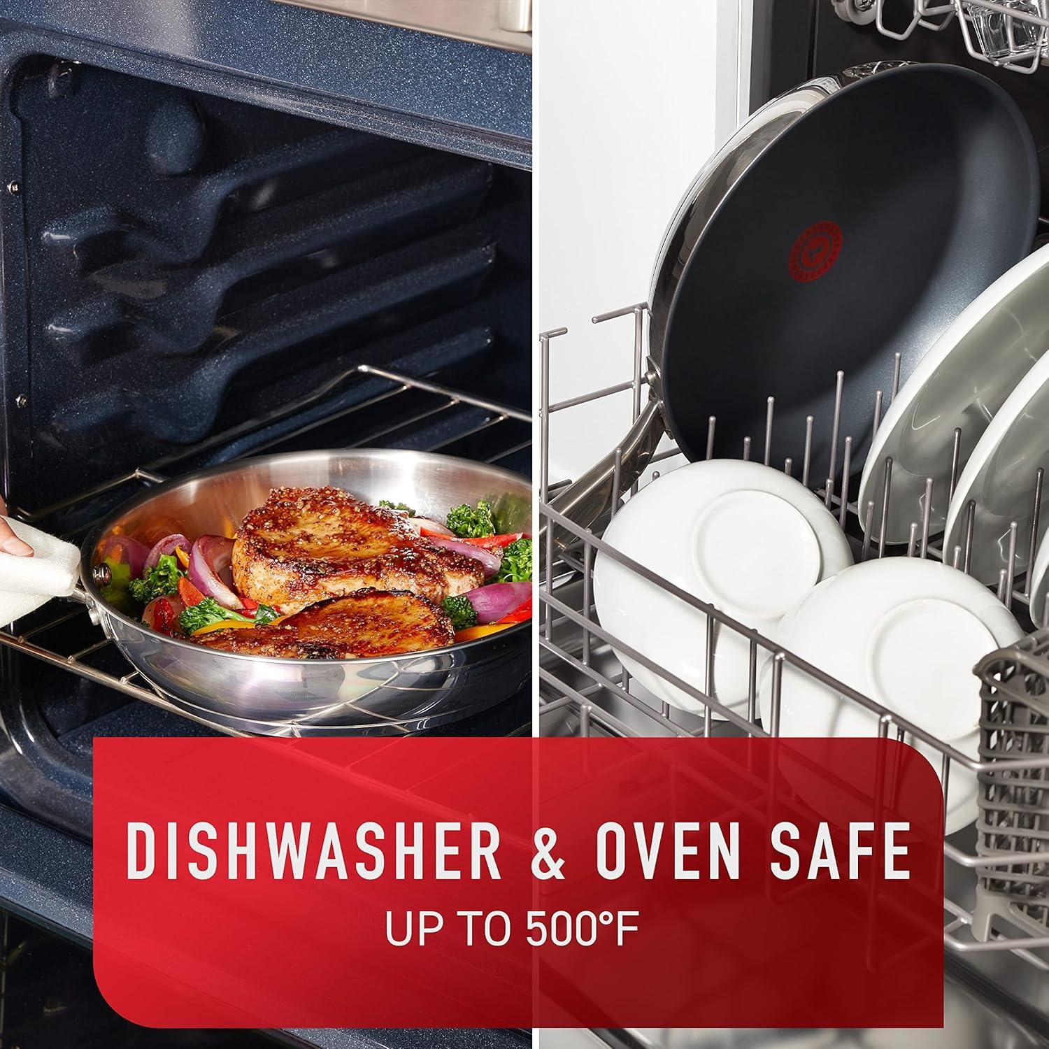 image:imageTFal Preserve Ceramic Nonstick Frying Pan Skillet 12inch Oven Broiler Safe up to 350F Cookware InoCeram Glide Technology Frying Pan Skillet Pots amp Pans BeigeSilver