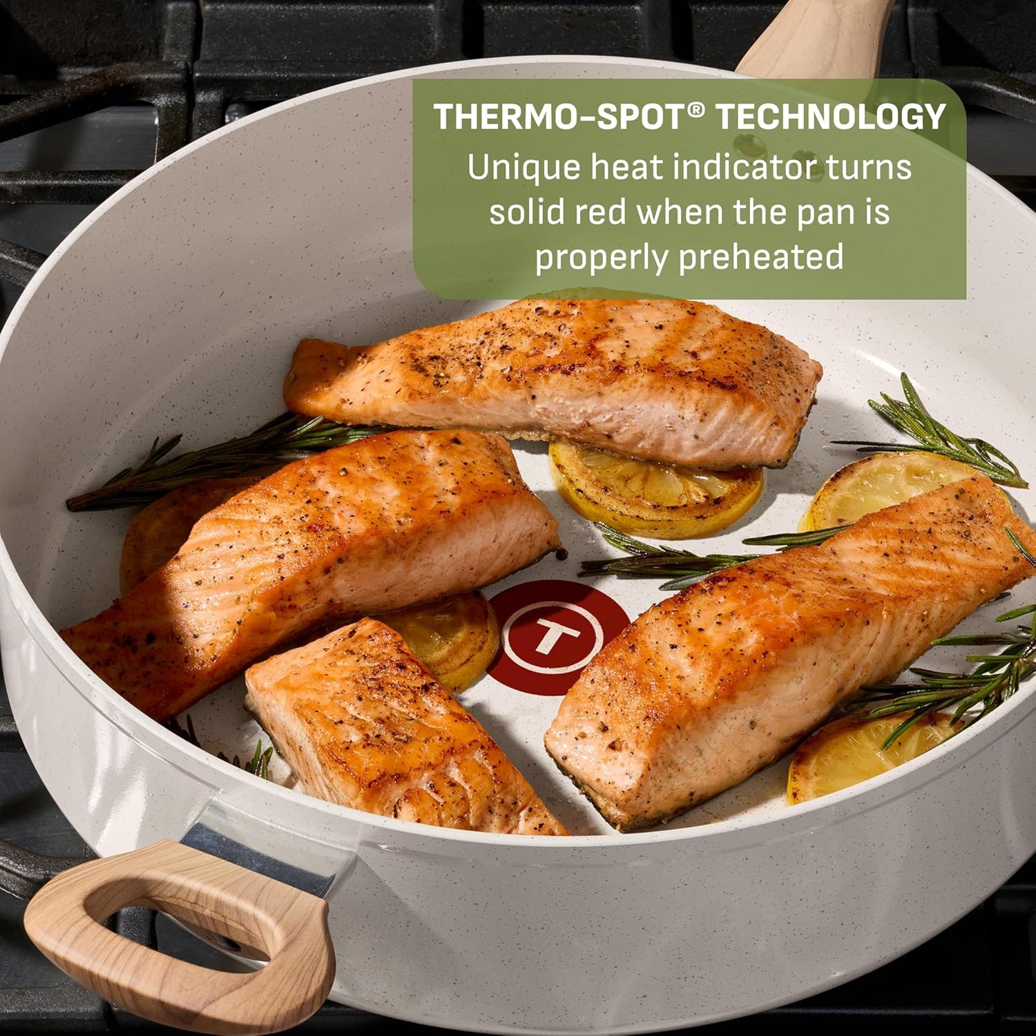 image:imageTFal Preserve Ceramic Nonstick Saute Pan with Lid 55 Qt Oven and Broiler Safe up to 350F Cookware Frying Pan StayCool Handle Skillet Pots and Pans Rose GoldBeige