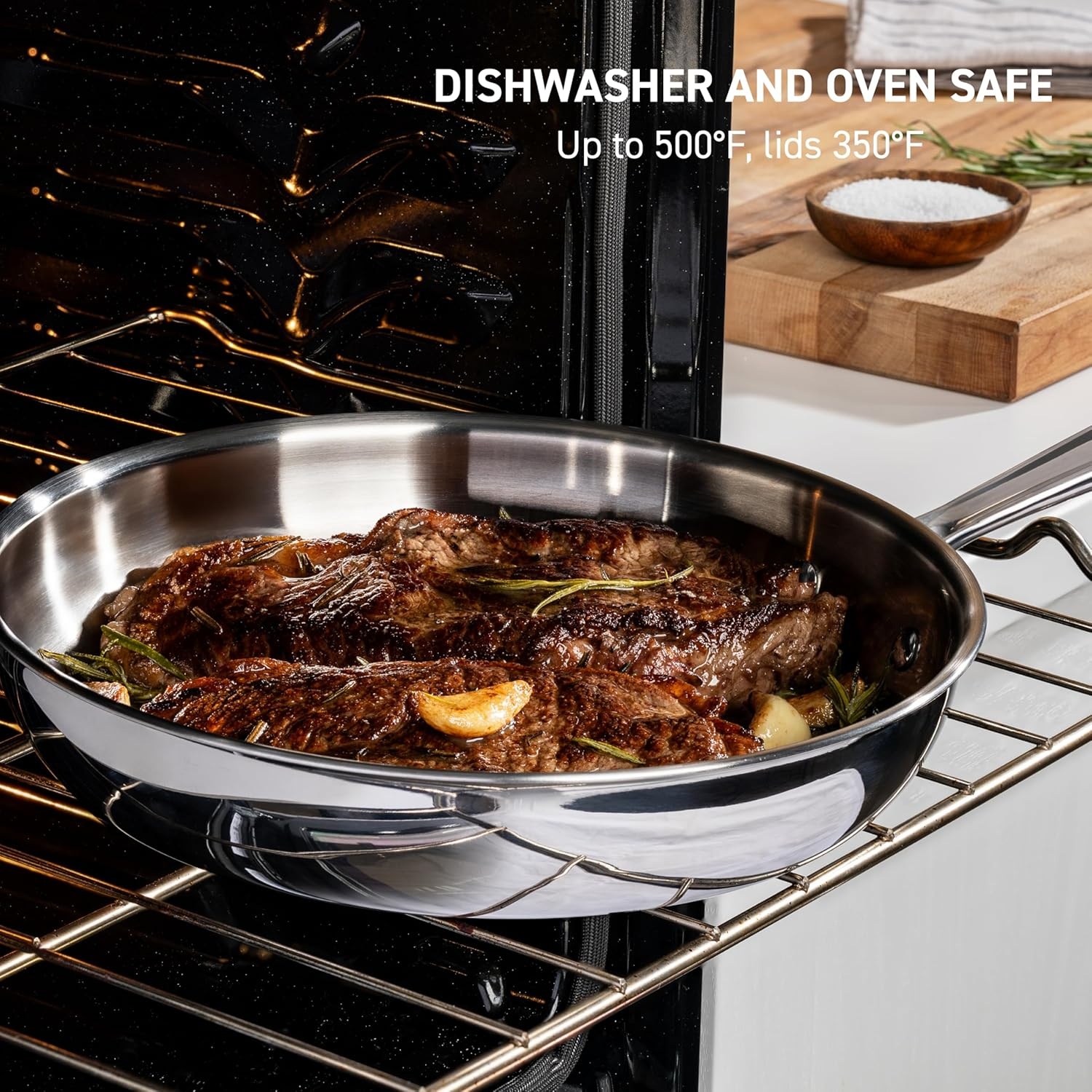 image:imageTFal Pro TriPly Stainless Steel Fry Pan 10 Inch Induction Cookware Oven Safe 500F Fast amp Even Heat Professional Quality amp Durability Frying Pan Skillet Cookware SilverDutch Oven