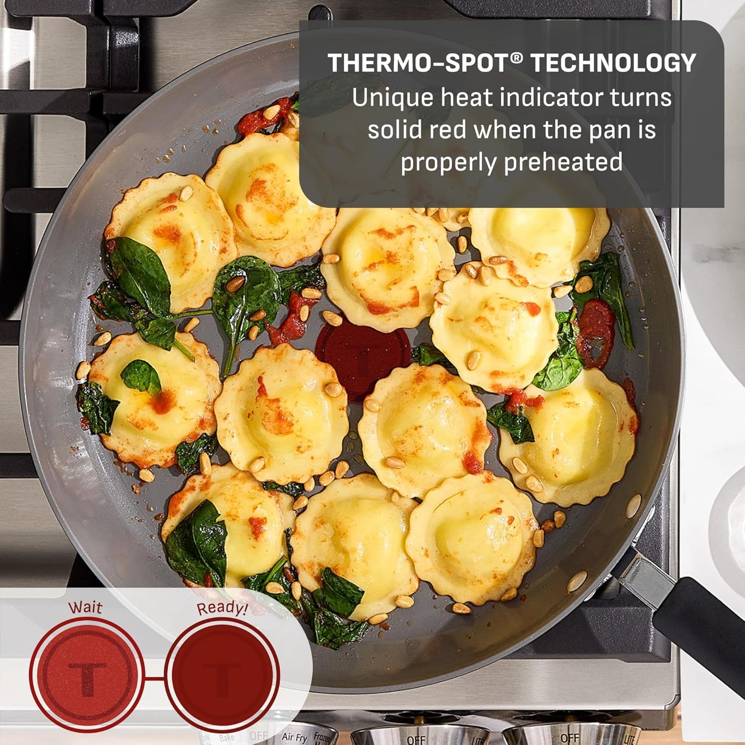 image:imageTFal Ultimate Hard Anodized 12Piece Ceramic Nonstick Cookware Set Oven Safe Up to 400F Ceramic Pots and Pans Set Frying Pans Saucepan Stockpot Cooking Utensils Stone8Piece