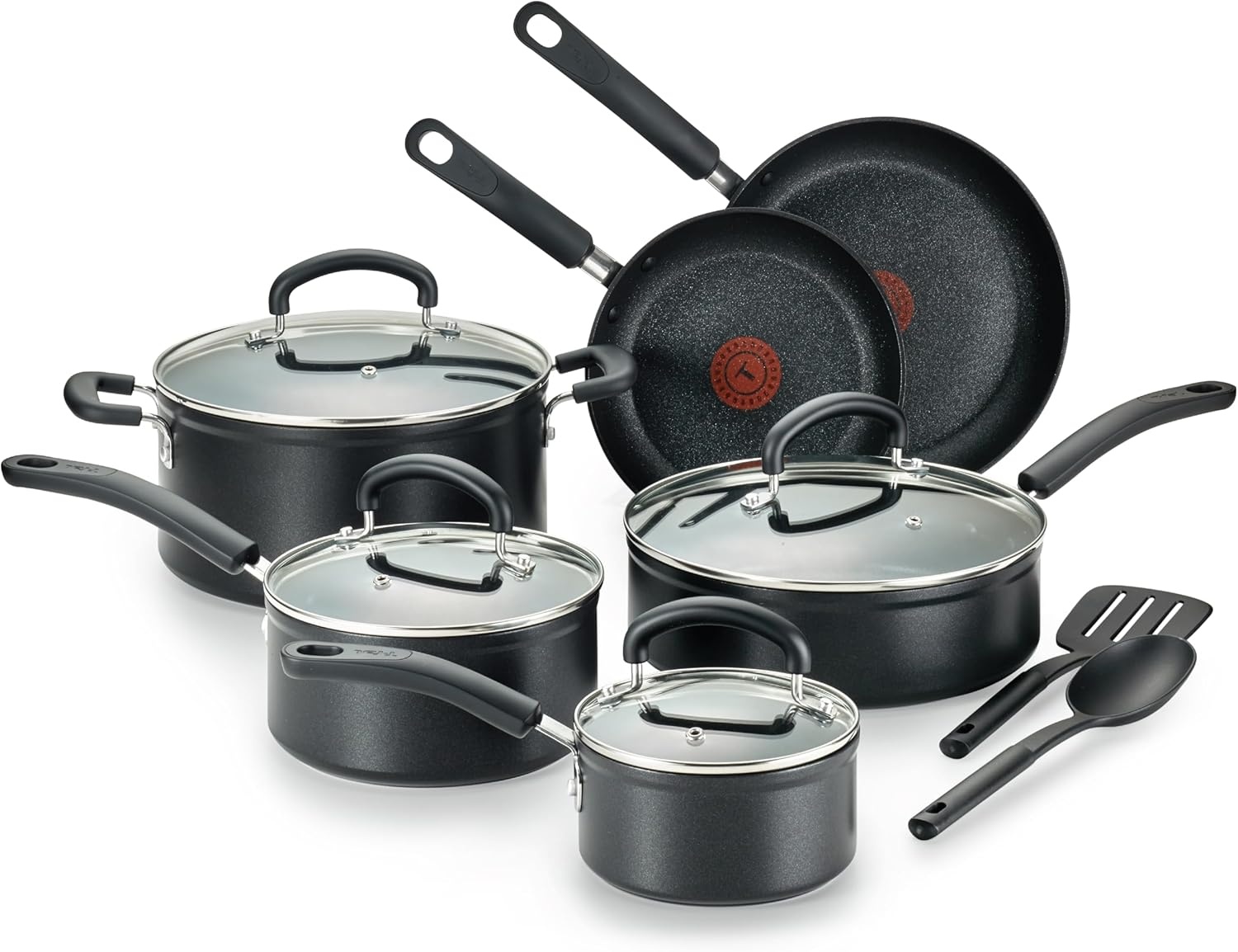 image:imageTfal Fresh Gourmet Recycled Ceramic Non Stick Cookware Set 12 Piece Oven Broiler Safe 500F Lid Safe 350F Kitchen Cooking Set WFry Pans Saucepans Dutch Oven Utensils Pots and Pans Set GreyNonStick