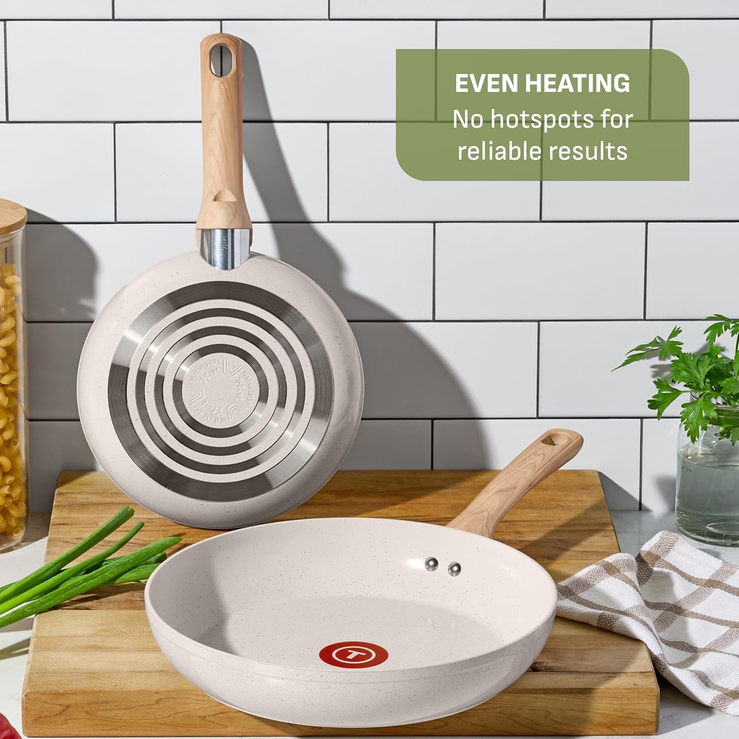 image:imageTfal Revive Ceramic Cookware Sets Pots and Pans Set Nonstick 12 pieces Ceramic Non stick Coated Frying Pan Oven Safe Up To 350F Grey GraniteBeige Granite