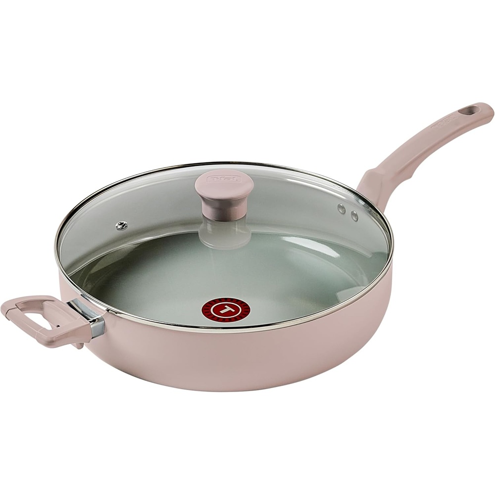 image:imageTFal Preserve Ceramic Nonstick Saute Pan with Lid 55 Qt Oven and Broiler Safe up to 350F Cookware Frying Pan StayCool Handle Skillet Pots and Pans Rose GoldPink