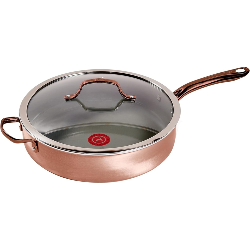 image:imageTFal Preserve Ceramic Nonstick Saute Pan with Lid 55 Qt Oven and Broiler Safe up to 350F Cookware Frying Pan StayCool Handle Skillet Pots and Pans Rose GoldRose Gold