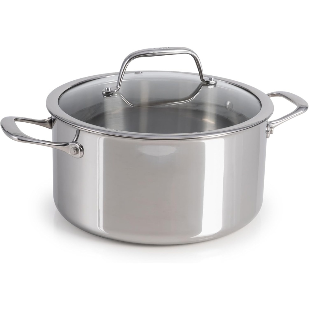 image:imageTFal Pro TriPly Stainless Steel Fry Pan 10 Inch Induction Cookware Oven Safe 500F Fast amp Even Heat Professional Quality amp Durability Frying Pan Skillet Cookware SilverDutch Oven