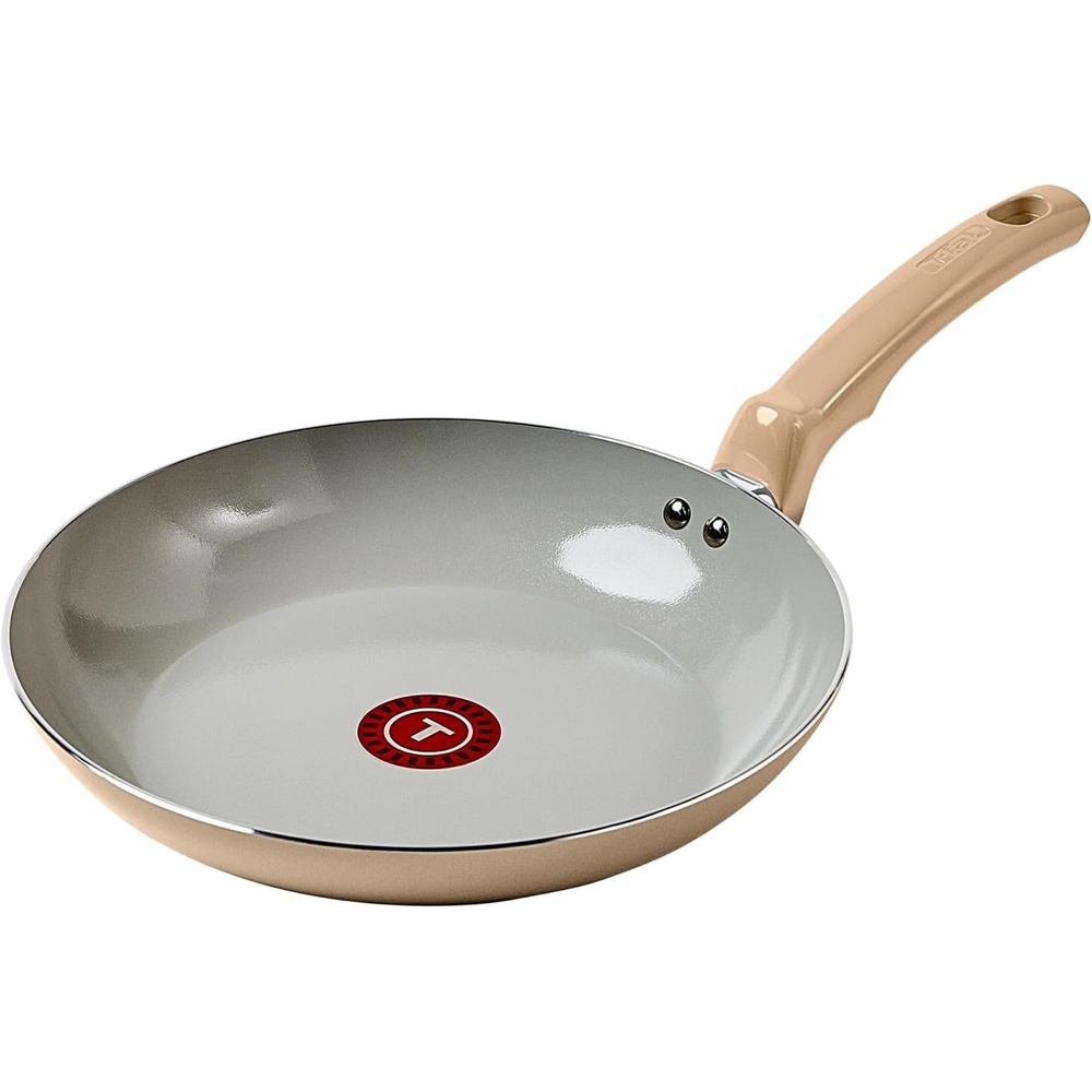 image:imageTFal Refresh Ceramic Nonstick Frying Pan 12 Inch Skillet Oven Safe up to 350F Cookware with StayCool Handle Pots and Pans Sand Beige