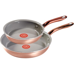 image:imageTFal Preserve Ceramic Nonstick Frying Pan 2Pc Set 85 amp 11 Oven Broiler Safe up to 350F Cookware InoCeram Glide Technology Frying Pan Skillet Pots amp Pans BlackRose Gold