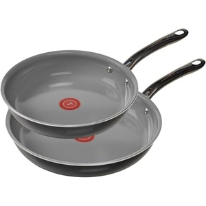 image:imageTFal Preserve Ceramic Nonstick Frying Pan 2Pc Set 85 amp 11 Oven Broiler Safe up to 350F Cookware InoCeram Glide Technology Frying Pan Skillet Pots amp Pans BlackBlack