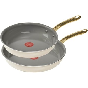 image:imageTFal Preserve Ceramic Nonstick Frying Pan 2Pc Set 85 amp 11 Oven Broiler Safe up to 350F Cookware InoCeram Glide Technology Frying Pan Skillet Pots amp Pans BlackBeige