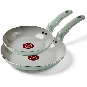 image:imageTFal Refresh Ceramic Nonstick Cookware Set 20Piece Oven Safe to 350F Stockpot Ceramic Pots and Pans Set Frying Pans Griddle Utensils Mint GreenMint Green