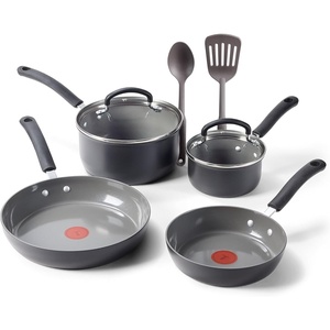 image:imageTFal Ultimate Hard Anodized 12Piece Ceramic Nonstick Cookware Set Oven Safe Up to 400F Ceramic Pots and Pans Set Frying Pans Saucepan Stockpot Cooking Utensils Stone8Piece