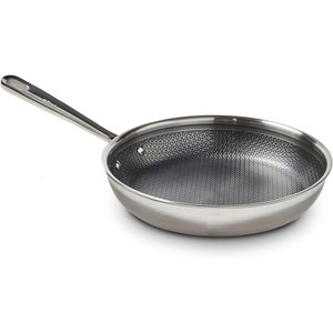 image:imageTfal HybridMesh TriPly Stainless Steel Fry Pan 1025 Inch Induction Oven Safe 500F Metal Utensil Safe Ideal For Searing Cookware Dishwasher Safe Pots and Pans Needs PreHeating SilverBlack8Inch Fry Pan