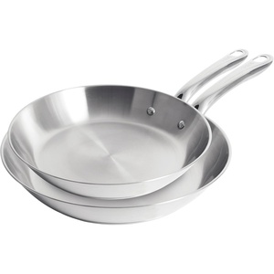 image:imageTfal Stainless Steel Pots and Pans Set 11 Piece Induction Oven Broiler Safe 500F Kitchen Cooking Set wFry Pans Saucepans Saute Pan Steamer Cookware Dishwasher Safe SilverFry Pan