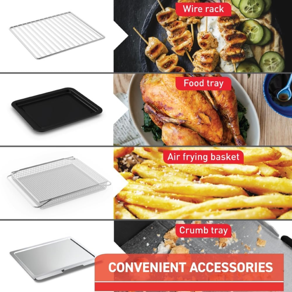 image:imageTfal 9 in 1 Toaster Oven Air Fryer Combo Stainless Steel Convection Countertop Oven Fast Heatup 7 Pound Chicken Capacity Extra Crispy Results Toast Bake Air Fry Reheat Broil