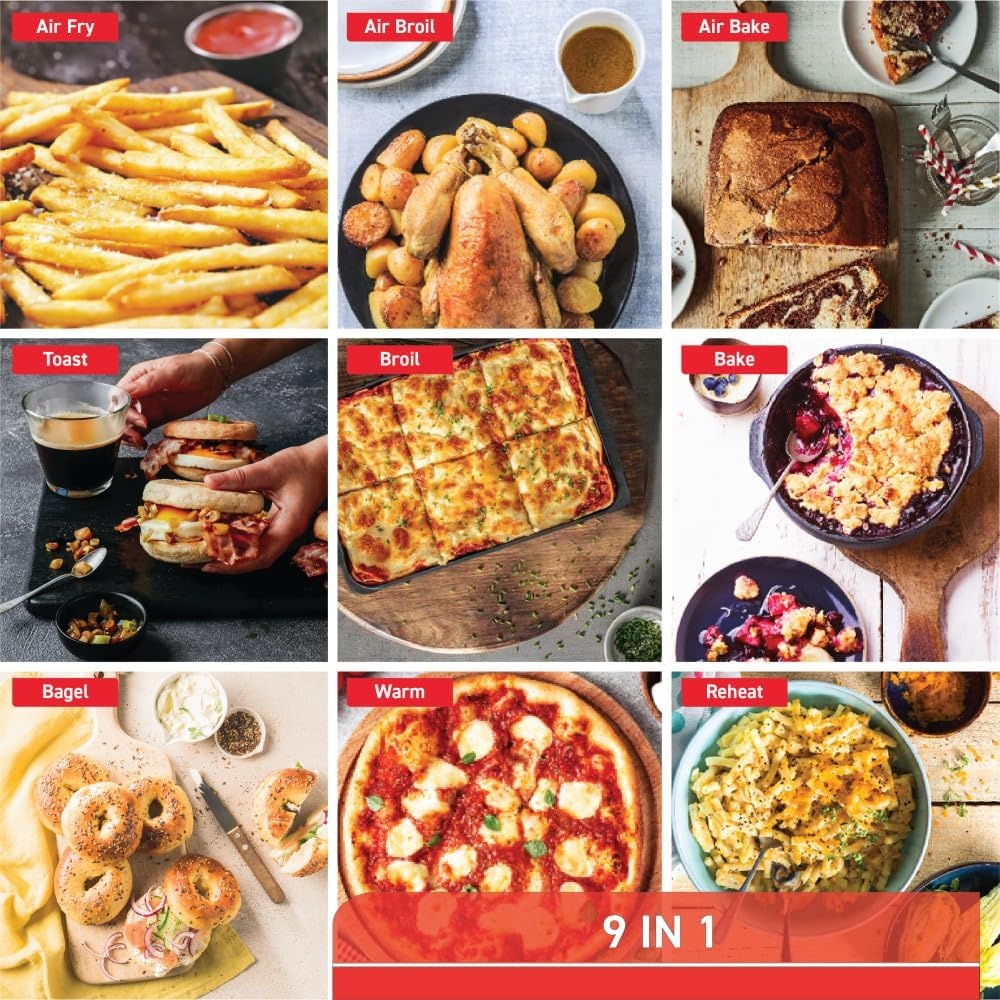 image:imageTfal 9 in 1 Toaster Oven Air Fryer Combo Stainless Steel Convection Countertop Oven Fast Heatup 7 Pound Chicken Capacity Extra Crispy Results Toast Bake Air Fry Reheat Broil