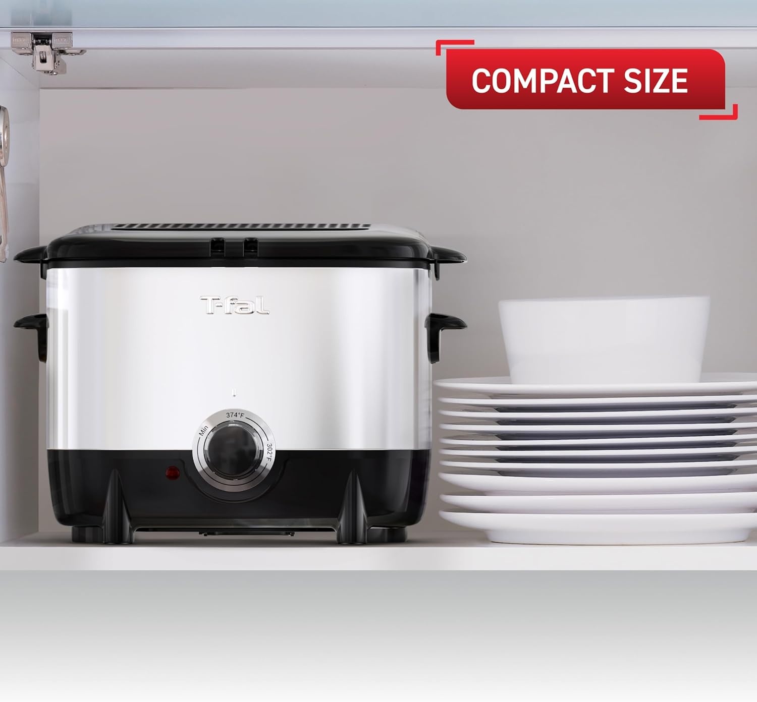 image:imageTfal Compact EZ Clean Stainless Steel Deep Fryer with Basket for Home Use 18 Liter Oil and 17 Pound Food Capacity 1200 Watts Easy Clean Temp Control Oil Filtration 18 L1 L 900 W