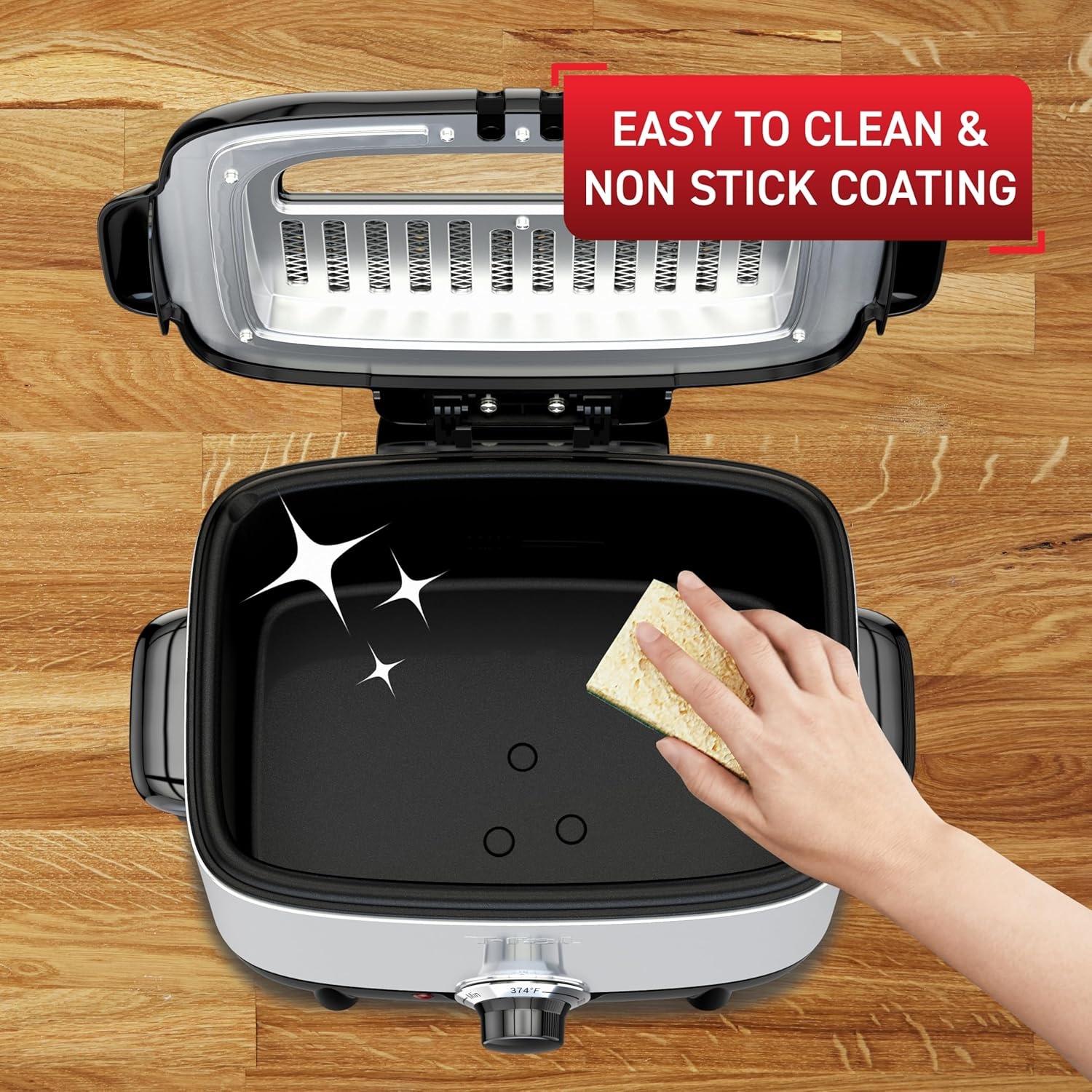 image:imageTfal Compact EZ Clean Stainless Steel Deep Fryer with Basket for Home Use 18 Liter Oil and 17 Pound Food Capacity 1200 Watts Easy Clean Temp Control Oil Filtration 18 L1 L 900 W