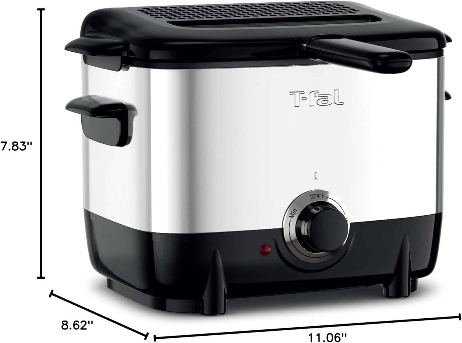 image:imageTfal Compact EZ Clean Stainless Steel Deep Fryer with Basket for Home Use 18 Liter Oil and 17 Pound Food Capacity 1200 Watts Easy Clean Temp Control Oil Filtration 18 L1 L 900 W