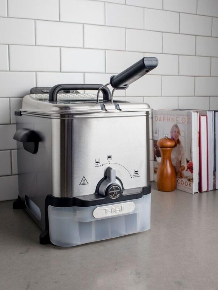 image:imageTfal Compact EZ Clean Stainless Steel Deep Fryer with Basket for Home Use 18 Liter Oil and 17 Pound Food Capacity 1200 Watts Easy Clean Temp Control Oil Filtration 18 L18 L 1200 W