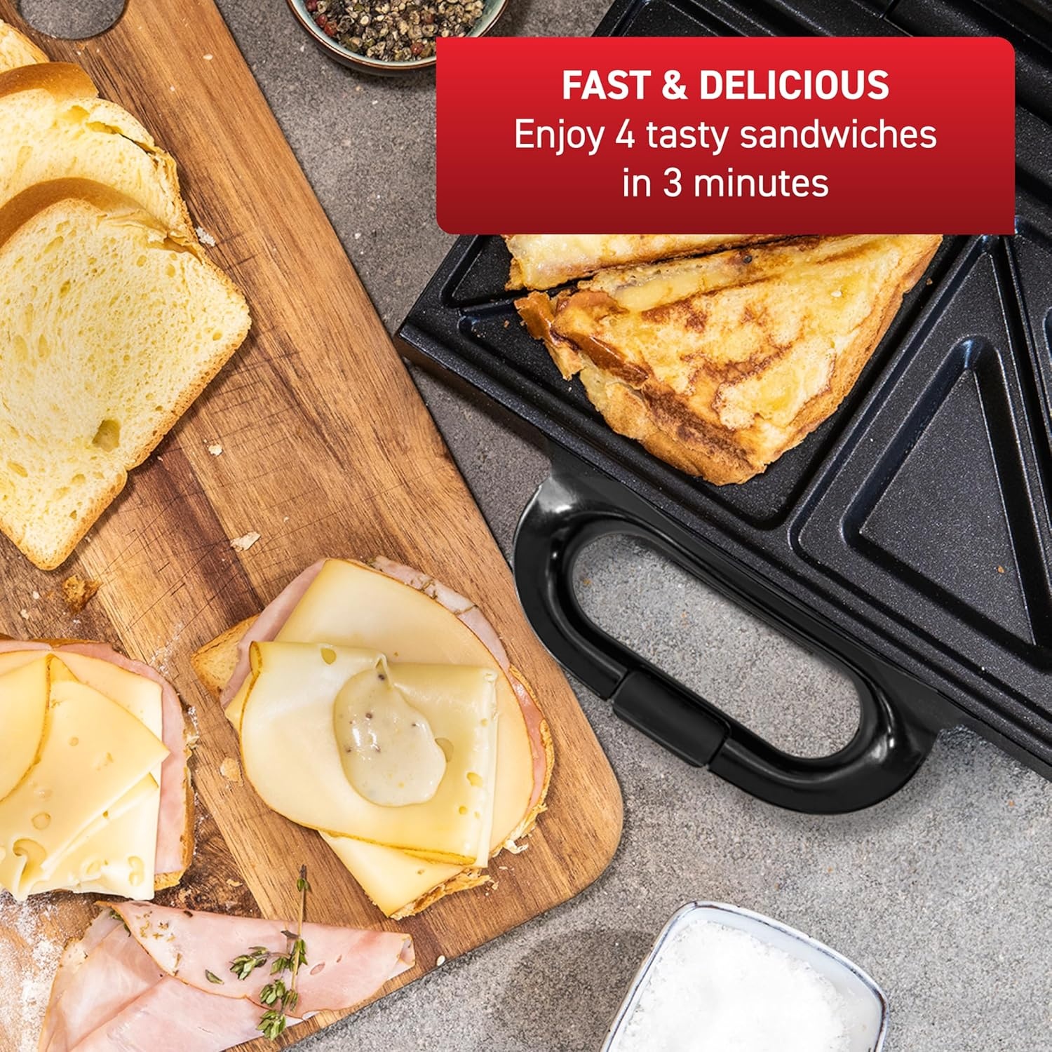 image:imageTfal Electric Grill OptiGrill 4in1 Stainless Steel 9 Automatic Cooking Modes Intelligent Grilling Rare to WellDone 1800 Watts Nonstick Removable Plates Dishwasher Safe Indoor SilverCompact Sandwich Maker
