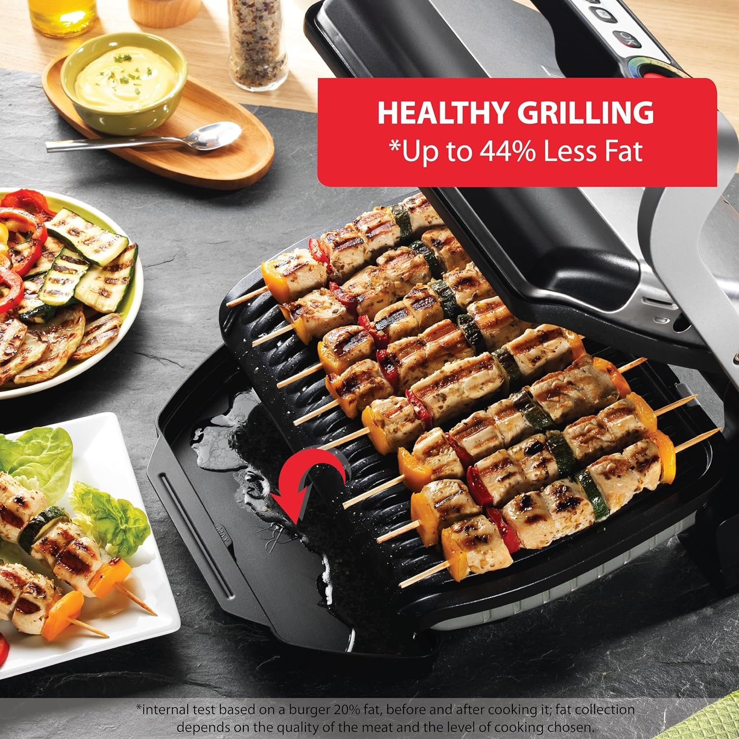image:imageTfal Electric Grill OptiGrill 4in1 Stainless Steel 9 Automatic Cooking Modes Intelligent Grilling Rare to WellDone 1800 Watts Nonstick Removable Plates Dishwasher Safe Indoor SilverOptiGrill