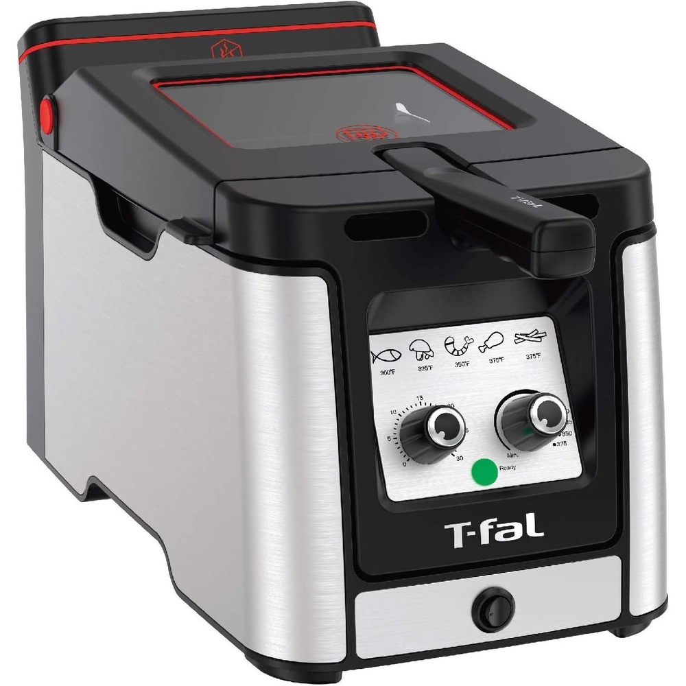 image:imageTfal Compact EZ Clean Stainless Steel Deep Fryer with Basket for Home Use 18 Liter Oil and 17 Pound Food Capacity 1200 Watts Easy Clean Temp Control Oil Filtration 18 L35 L 1800 W