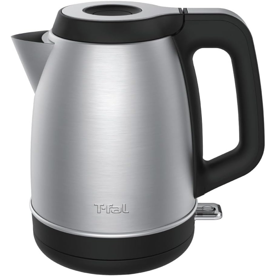 image:imageTfal Element Stainless Steel Electric Kettle 17 Liter Fast boiling 78 sec Easy to use Easy lid opening 1500 Watts Removable AntiScale Filter Precision Pouring Silver and Black