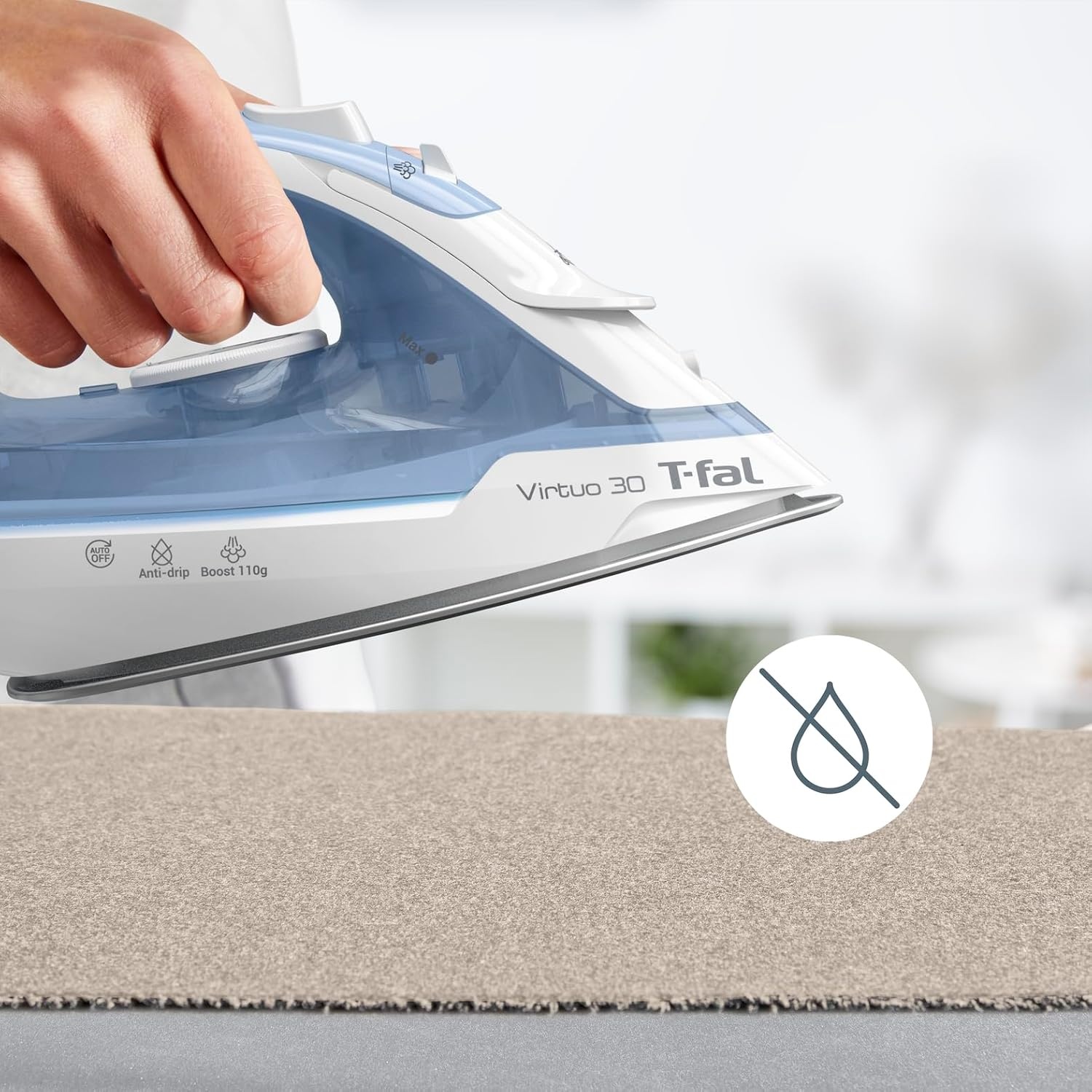 image:imageTFal Virtuo Steam Iron for Clothes with Retractable Cord Portable Iron and Steamer for Clothes Ceramic Nonstick Soleplate 1500 Watts AntiDrip AutoOff Scratch Resistant Grey512 in x 1181 in x 709 in