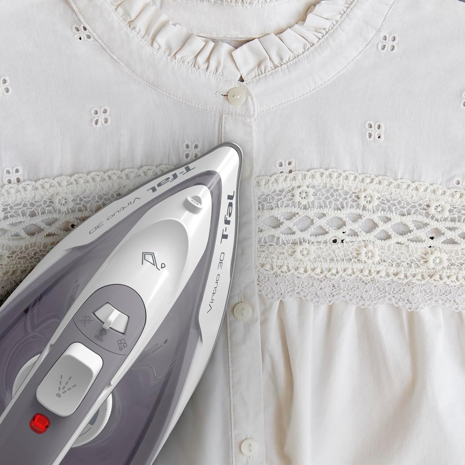 image:imageTFal Virtuo Steam Iron for Clothes with Retractable Cord Portable Iron and Steamer for Clothes Ceramic Nonstick Soleplate 1500 Watts AntiDrip AutoOff Scratch Resistant Grey528 in x 1205 in x 701 in