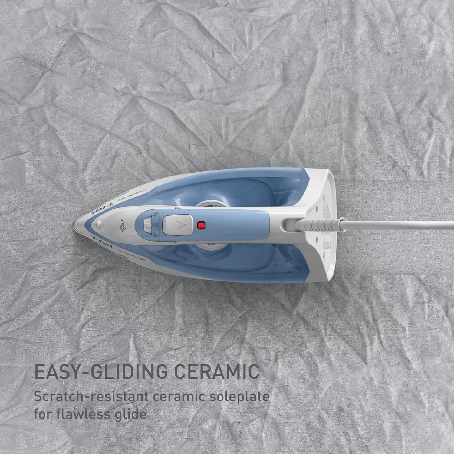 image:imageTFal Virtuo Steam Iron for Clothes with Retractable Cord Portable Iron and Steamer for Clothes Ceramic Nonstick Soleplate 1500 Watts AntiDrip AutoOff Scratch Resistant Grey512 in x 1181 in x 709 in