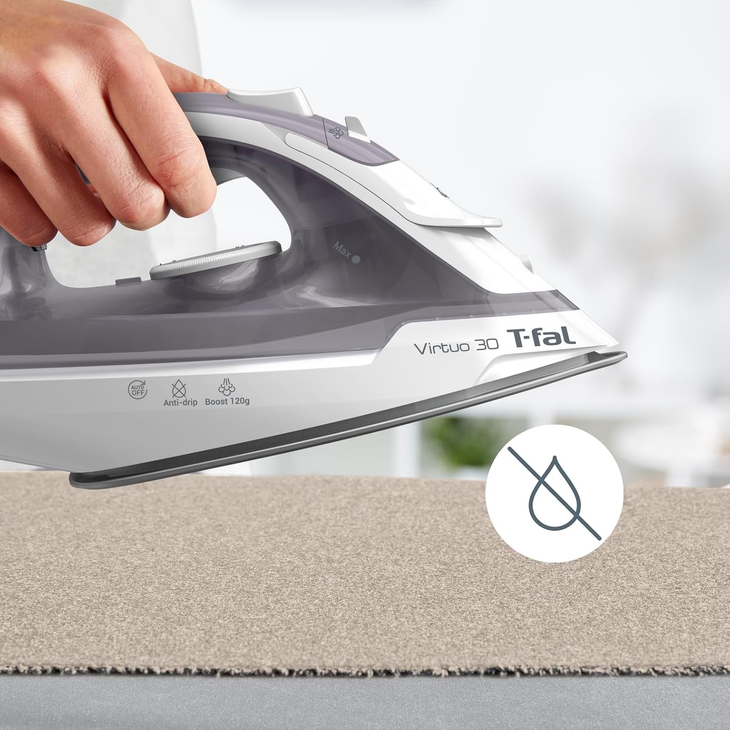 image:imageTFal Virtuo Steam Iron for Clothes with Retractable Cord Portable Iron and Steamer for Clothes Ceramic Nonstick Soleplate 1500 Watts AntiDrip AutoOff Scratch Resistant Grey528 in x 1205 in x 701 in