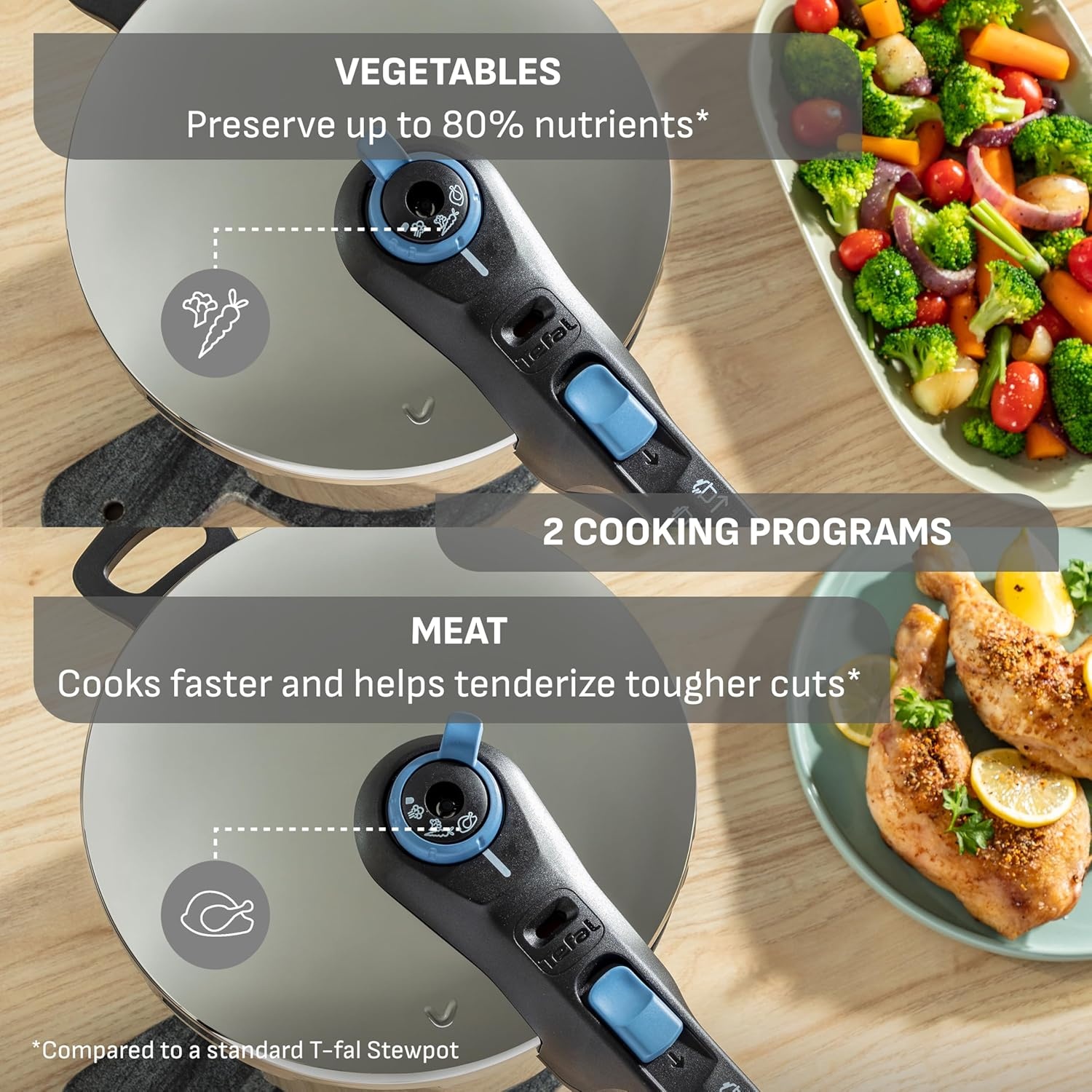 image:imageTfal 22Quart Aluminum Pressure Canner 3 PSI Settings Home Canning Includes Racks amp Canning Guide Large Capacity Pressure amp Water Bath Canning for Vegetables Meats Seafood amp Fruits SilverPressure Cooker