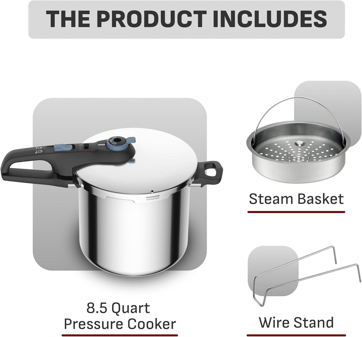 image:imageTfal 22Quart Aluminum Pressure Canner 3 PSI Settings Home Canning Includes Racks amp Canning Guide Large Capacity Pressure amp Water Bath Canning for Vegetables Meats Seafood amp Fruits SilverPressure Cooker