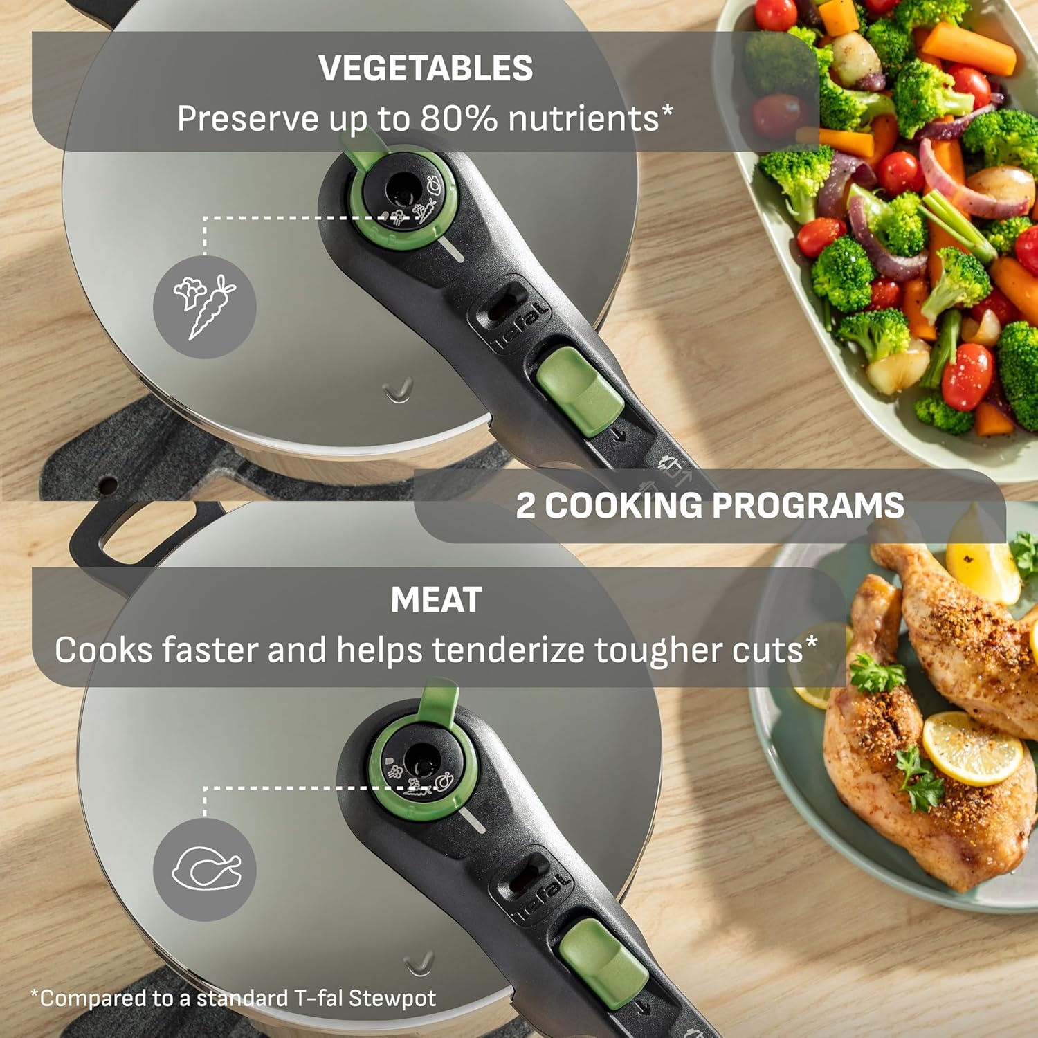 image:imageTfal 22Quart Aluminum Pressure Canner 3 PSI Settings Home Canning Includes Racks amp Canning Guide Large Capacity Pressure amp Water Bath Canning for Vegetables Meats Seafood amp Fruits SilverPressure Cooker