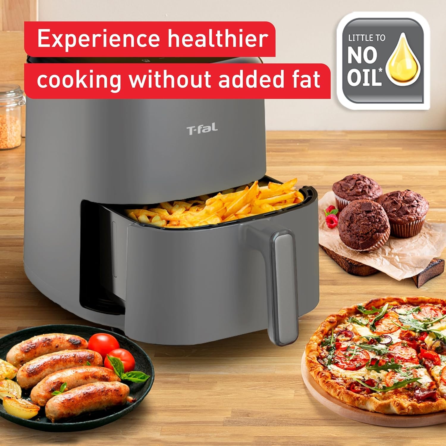 image:imageTfal Easy Fry Max 53 qt Digital Air Fryer 10 Versatile Cooking Programs Intuitive Touchscreen DishwasherSafe Basket Fast and Healthy Cooking for Crispy Delicious Results Grey
