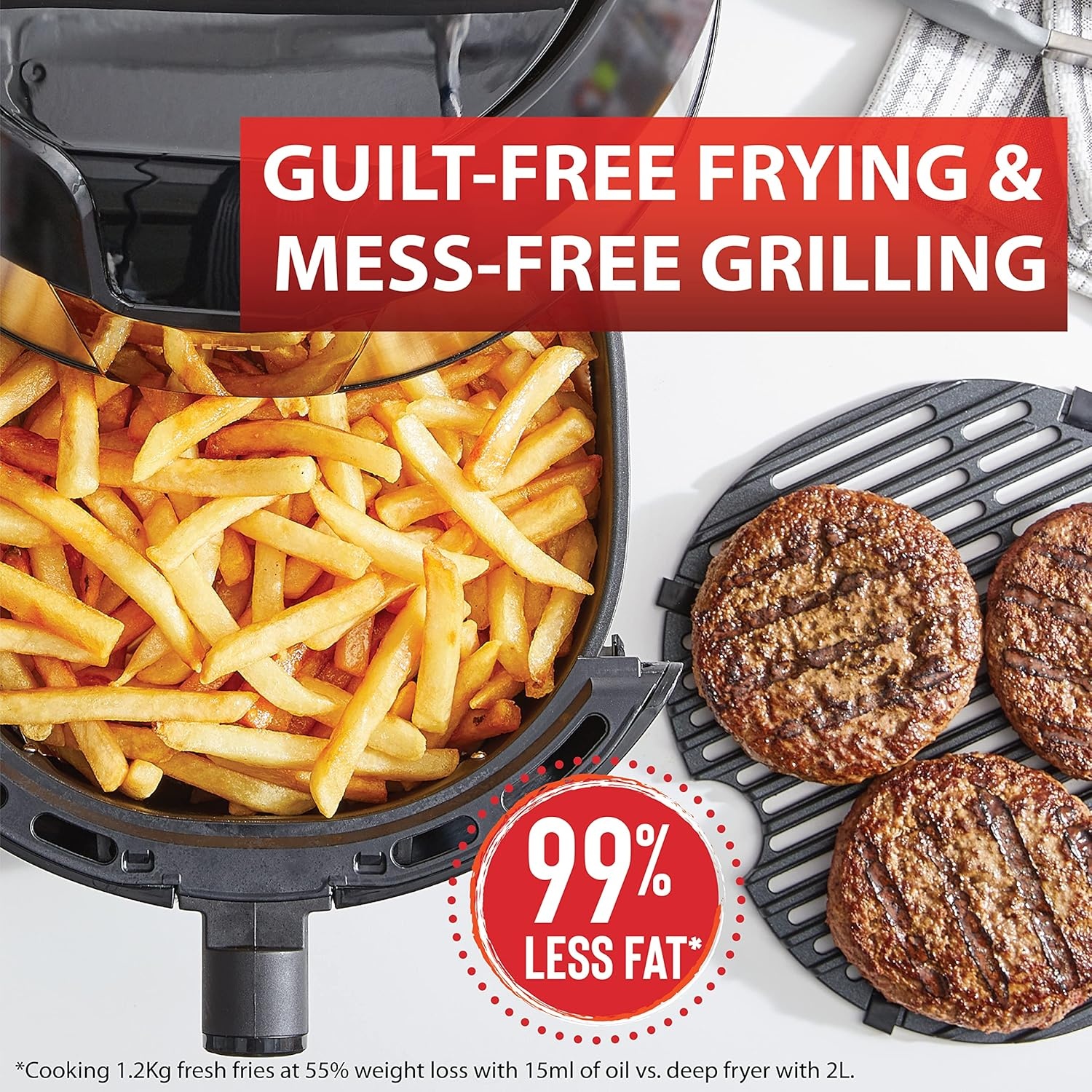 image:imageTfal Easy Fry XXL Air Fryer amp Grill Combo with OneTouch Screen 8 Preset Programs 59 quarts Black amp Stainless Steel