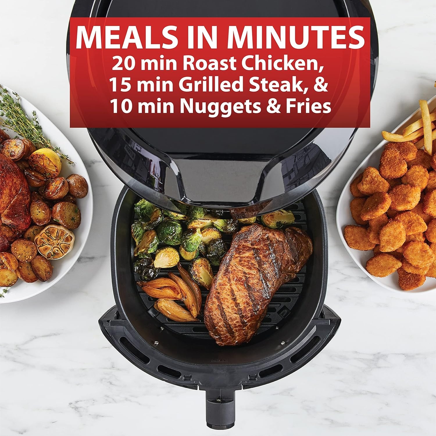 image:imageTfal Easy Fry XXL Air Fryer amp Grill Combo with OneTouch Screen 8 Preset Programs 59 quarts Black amp Stainless Steel