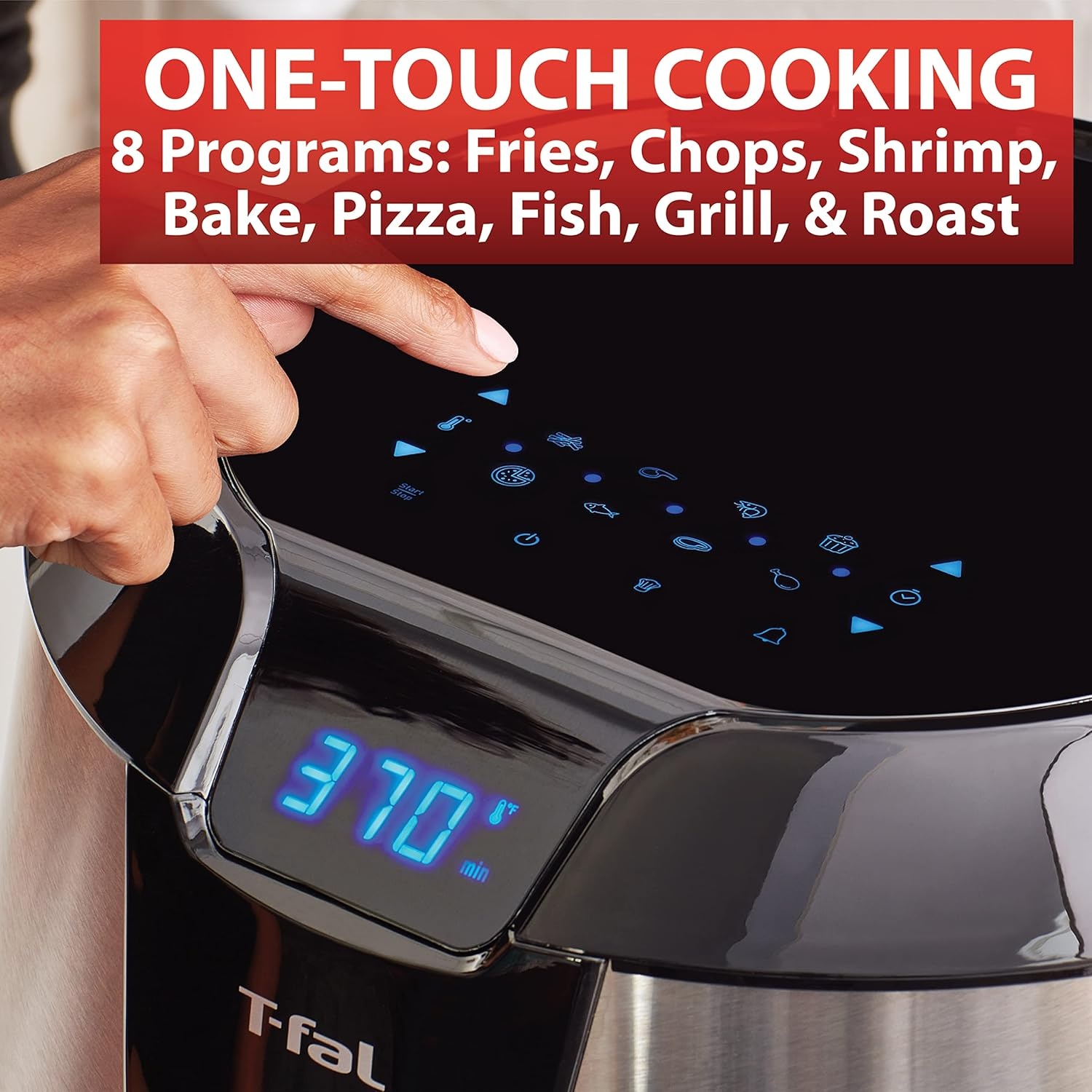 image:imageTfal Easy Fry XXL Air Fryer amp Grill Combo with OneTouch Screen 8 Preset Programs 59 quarts Black amp Stainless Steel
