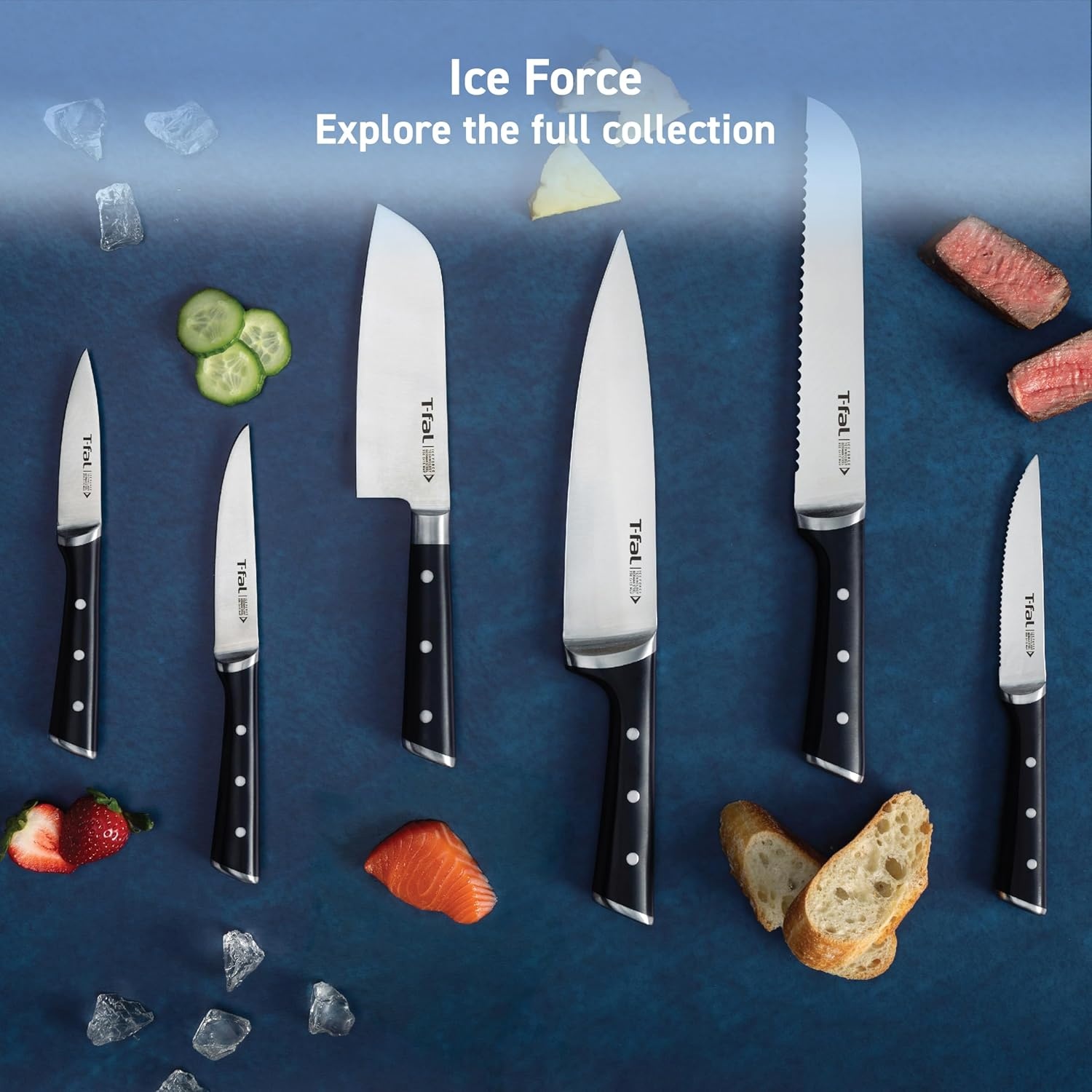 image:imageTfal Ice Force German Stainless Steel Bread Knife 8 Inch Long Lasting Sharpness High Cutting Precision Superior Durability Ultra Sharp Blades Cookware Kitchen Knife Cook Kitchen Tool BlackKitchen Scissors