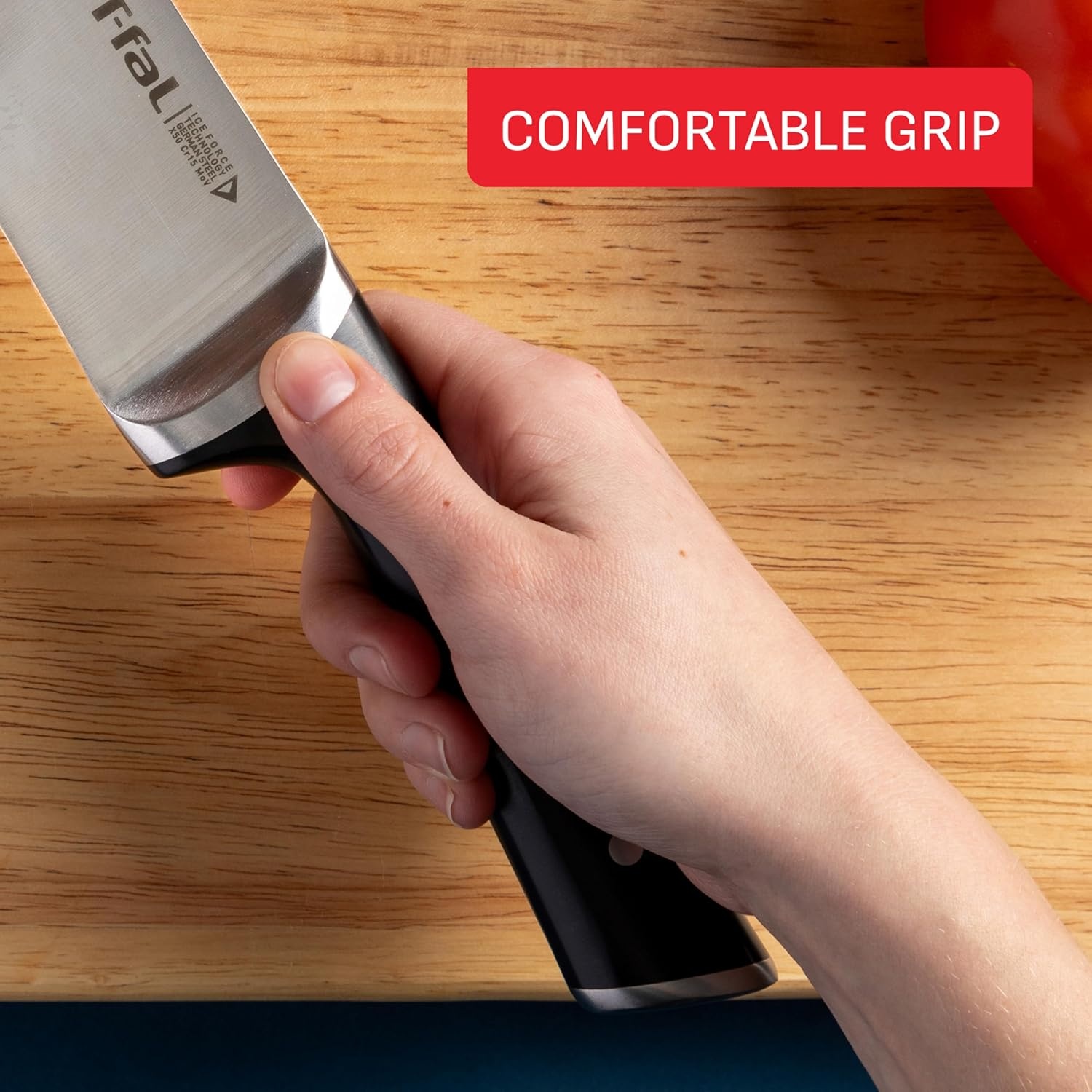 image:imageTfal Ice Force German Stainless Steel Bread Knife 8 Inch Long Lasting Sharpness High Cutting Precision Superior Durability Ultra Sharp Blades Cookware Kitchen Knife Cook Kitchen Tool Black8Piece Knife Block Set