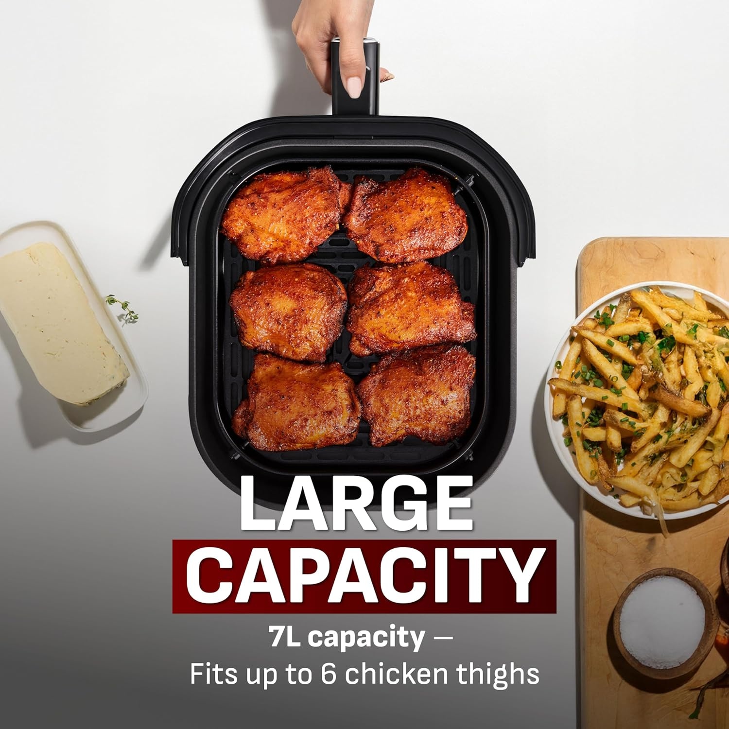 image:imageTfal Infrared Air Fryer 2x Faster Than Traditional Heating Large Air Fryer Dehydrator Combo 8 Cooking Functions Window With Light NoShake Technology Dishwasher Safe 1800W Black73 quarts