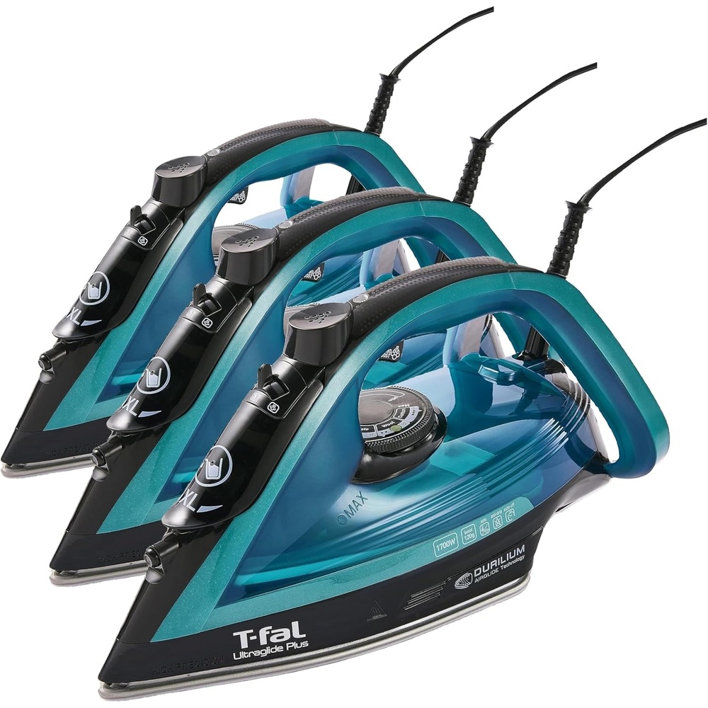 image:imageTFal Virtuo Steam Iron for Clothes with Retractable Cord Portable Iron and Steamer for Clothes Ceramic Nonstick Soleplate 1500 Watts AntiDrip AutoOff Scratch Resistant Grey6 in x 12 in x 6 in Pack of 3