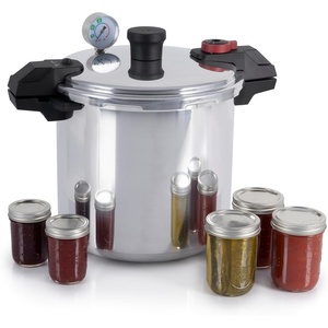 image:imageTfal 22Quart Aluminum Pressure Canner 3 PSI Settings Home Canning Includes Racks amp Canning Guide Large Capacity Pressure amp Water Bath Canning for Vegetables Meats Seafood amp Fruits SilverPressure Canner