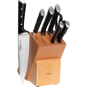 image:imageTfal Ice Force German Stainless Steel Bread Knife 8 Inch Long Lasting Sharpness High Cutting Precision Superior Durability Ultra Sharp Blades Cookware Kitchen Knife Cook Kitchen Tool Black8Piece Knife Block Set