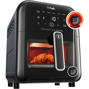 image:imageTfal Infrared Air Fryer 2x Faster Than Traditional Heating Large Air Fryer Dehydrator Combo 8 Cooking Functions Window With Light NoShake Technology Dishwasher Safe 1800W Black63 Quart