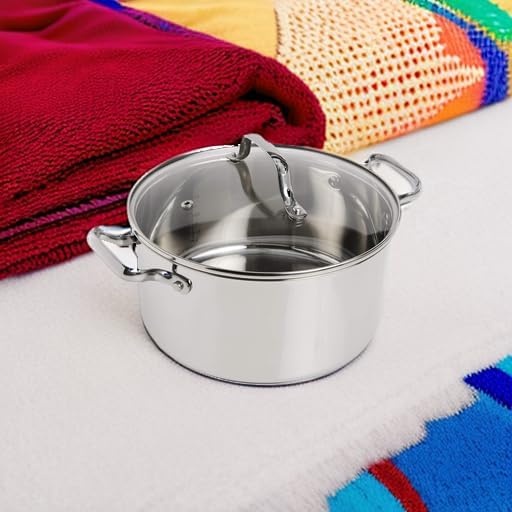 image:imageTfal Performa Stainless Steel Stockpot 95 Inch Induction Oven Broiler Safe 500F Lid Safe 350F Pots and Pans Cookware Silver5 quartMedium